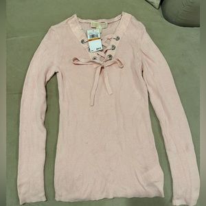Brand new Michael Kors Grommet Tie Up Sweater
